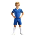 thumbnail image 2 of LPKRT Boys 2 Piece Matching Clothing Set Short Sleeve And Shorts Two Piece Sports Training Breathable Lightweight Outfits Sets Sky Blue 15-16 Years, 2 of 8