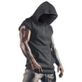 thumbnail image 2 of Purcolt Men's Short Sleeve Hoodie Workout Gym Athletic Active Hooded T Shirts Lightweight Solid Tops Pullover Sweatshirt with Pocket, 2 of 9