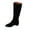Black, variant on Women's knee high boots Fall Winter Solid Color Middle Heels Pointed-Toe High Boot Birthday Shoes