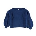 thumbnail image 1 of bar III Womens Bishop Sleeve Pullover Sweater, Blue, Large, 1 of 2