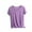 Purple, variant on T Shirts for Women Summer Tops Ladies Short Puff Sleeve Tshirt Pleated Front Curved Hem Tees Casual Loose Fit Black XL