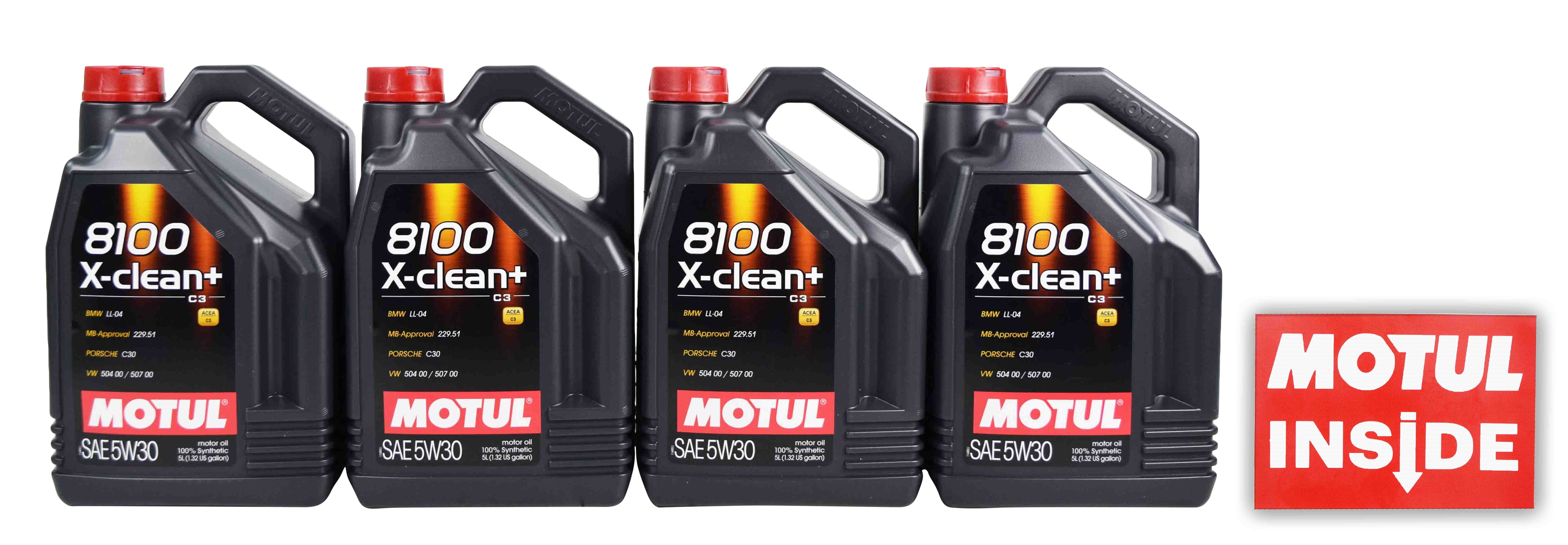 Motul 106377 8100 XClean Plus 5W30 Motor Oil 5W30 5 Liters 4 Pack