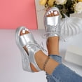thumbnail image 2 of Xucatan Women's Floral Embroidered Up Wedge Sandals, Peep Toe Espadrille Slippers with Side Cutouts, Chunky Platform Thick Sole Casual Summer Shoes, Versatile Design for Beach Outdoor Gift, 2 of 9