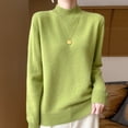 thumbnail image 1 of One Line Half Height 100% Andy Velvet Knitted Sweater For Women's Autumn And Winter New Top, Loose Long Sleeved Basic Style GH79, 1 of 5