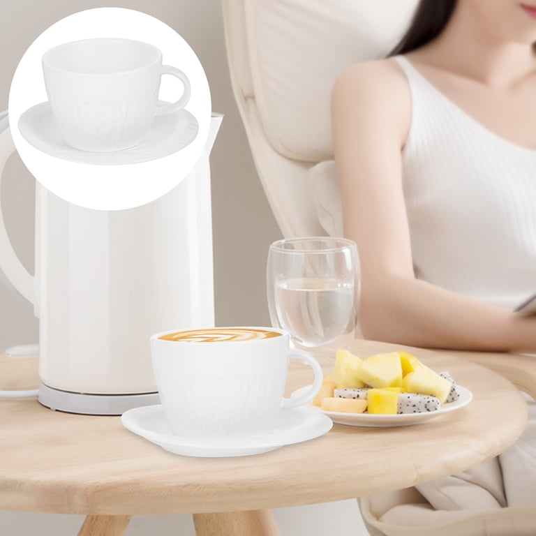 2-pack Ceramic Coffee Mugs with Lids, White Aesthetic Breakfast Cups, Water and Coffee Drinking Cups for Co-workers