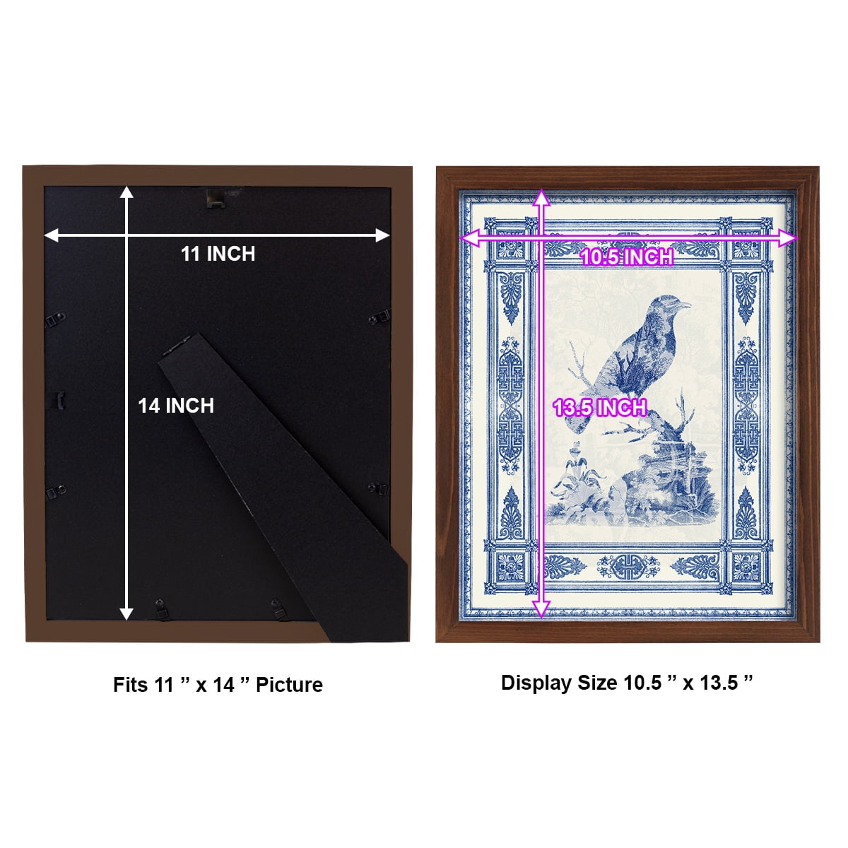 Toile de Jouy I -Framed Print w/glass-Chestnut
