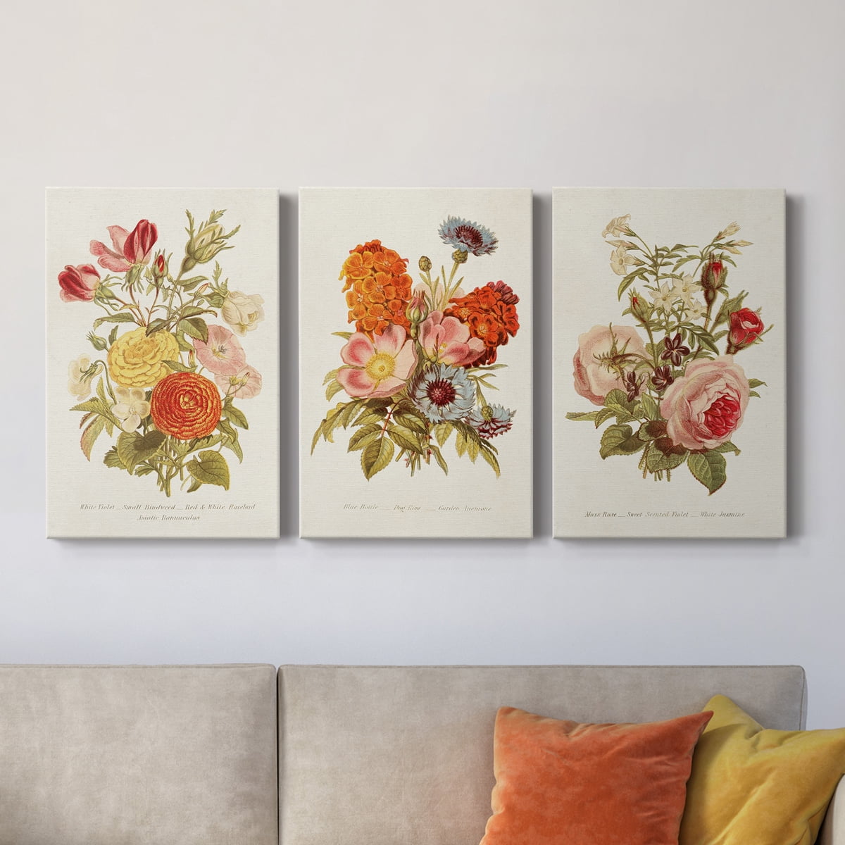 Antique Floral Bouquet I Premium Gallery Wrapped Canvas - Ready to Hang - 24 x 36 Each