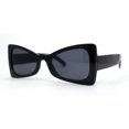 thumbnail image 2 of Womens Retro Bow Shape Narrow Butterfly Plastic Sunglasses All Black, 2 of 4