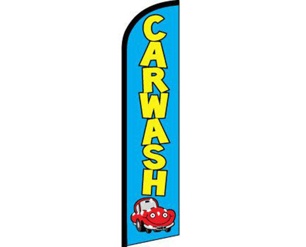 Car Wash Red Yellow Windless Banner Advertising Marketing Super Flag 