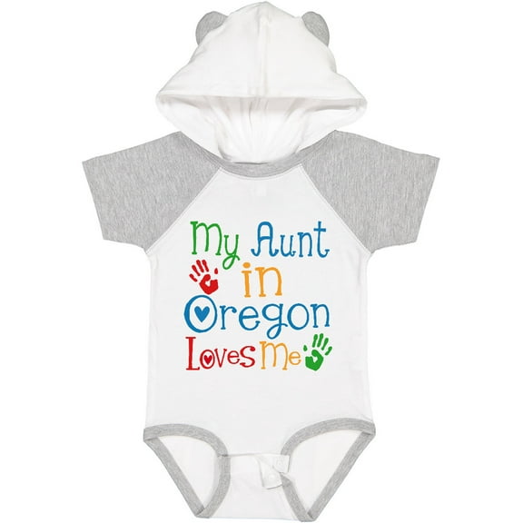 Inktastic My Aunt in Oregon Loves Me Boys or Girls Baby Bodysuit