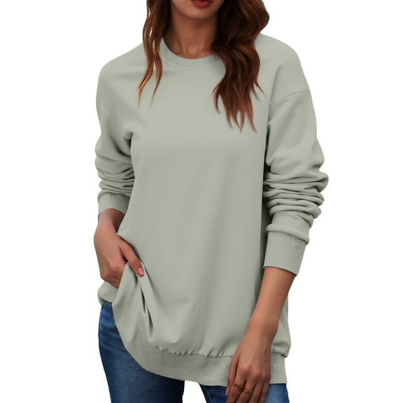 Womens Oversized Sweatshirts Crewneck Long Sleeve Fleece Pullover Cute Tops Fall Winter Clothes