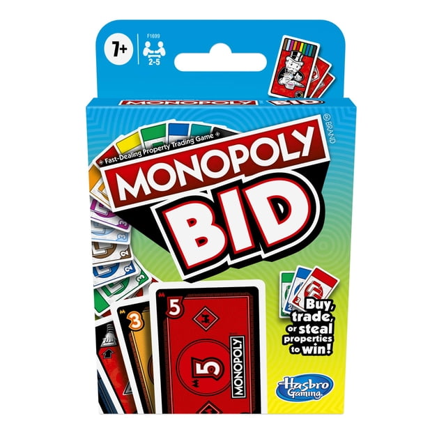 Juego de cartas Monopoly Hasbro Gaming Bid para 4 jugadores o más de 7 años