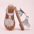 thumbnail image 4 of newwalpole Girls Sandals Summer Flats Dress Sandals Shoes Toddler/Little Kid Silver for Size 10, 4 of 8