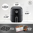 thumbnail image 3 of Kitchen Elite 2.5 Qt. Compact Mechanical Air Fryer, 30 Min Timer, Countertop Cooker, Black, 3 of 8