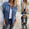 thumbnail image 2 of Autumn Spring Coat Flap Pocket Turn-down Collar Long Sleeves Single-breasted Vintage Daily Wear Outdoor Outerwear Casual Jacket, 2 of 7