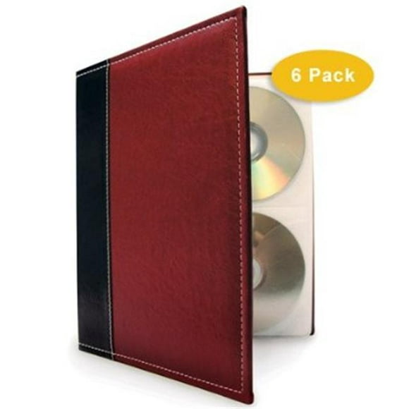 HandStands 11309PACK6 Bellagio-Italia CD-DVD-Blu-Ray Système de Stockage de Liant- 6 Pack Bordeaux