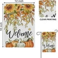 thumbnail image 2 of Welcome Fall Pumpkin Sunflower Decorative Garden Flag, Autumn Eucalyptus Leaves Flower Farmhouse Seasonal Yard Outside Decorations, Thanksgiving Outdoor Small Home Decor Double Sided 12x18, 2 of 6