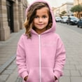 thumbnail image 2 of Byoo Smile Letter Print Hoodie for Toddler Girls Long Sleeve Kangaroo Pocket Zip Up Hooded Jacket Comfort Sweatshirt for Kids, 2 of 4