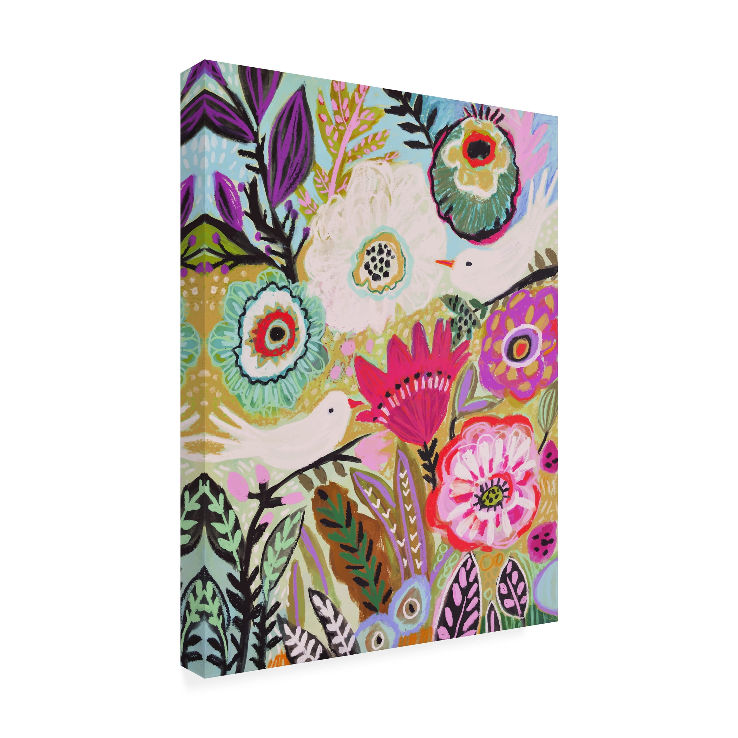 Trademark Fine Art 'Garden Birds I' Canvas Art by Karen Fields