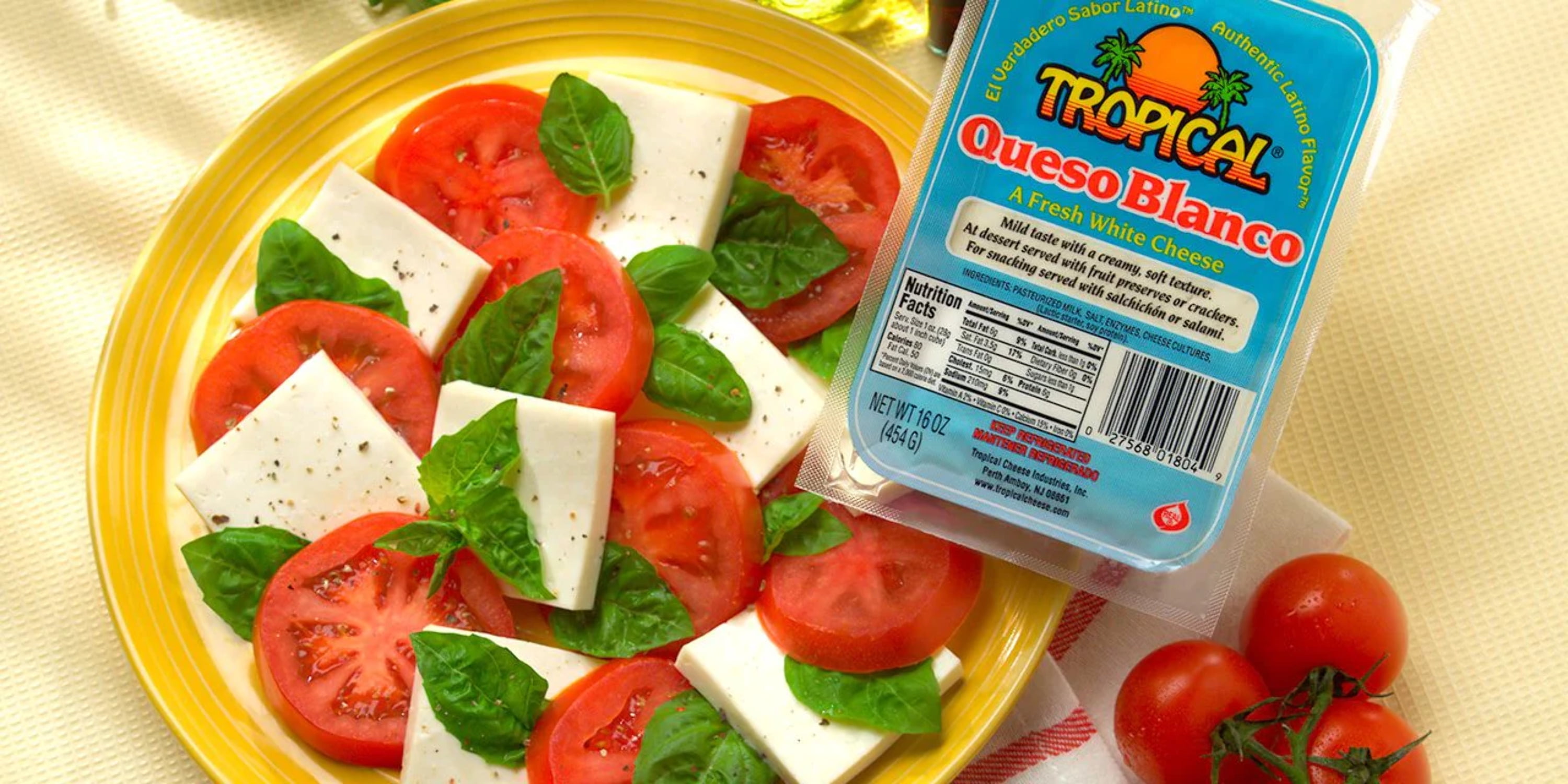 Tropical Queso Blanco 10oz, Fresh White Cheese, Vacuum Packed