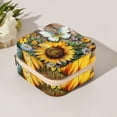 thumbnail image 5 of PhooArto Small Jewellery Box, Sunflower Daisy Floral Butterfly on Wooden Portable Travel Mini Jewelry Case for Women Leather Ring Organizer, 5 of 5