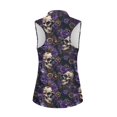 thumbnail image 6 of Yuyamidu Purple Skull Womens Sleeveless Golf Shirts Tank Tops Stretchy Breathable Fabric, Slim Fit, Quarter Zip Collar, Suitable for Golf Practice, Tennis, Casual Outdoor Sports Wear, 6 of 8