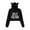 Black, variant on Split Fiction Cat ear hoodie with popular pattern casual women's short hoodie sportswear