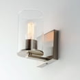 thumbnail image 4 of Sleek 1 - Light Satin Nickel / Silver Industrial / Modern / Transitional Incandescent Glass And Steel, 4 of 5