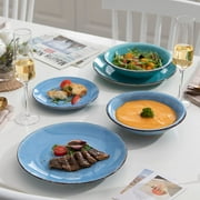 vancasso Bonita Blue Dinner Set- 36 Pieces Stoneware Dinnerware Set for 12