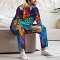 thumbnail image 7 of Disketp Colorful Parrot Jungle Dream for Pajamas Set Long Sleeve Sleepwear Mens Button Down Nightwear Pj Sets-Medium, 7 of 7
