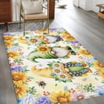 thumbnail image 4 of Area Rug for Living Room, Yellow Sunflowers Non-Slip Indoor Large Carpet for Bedroom/Dining Room, Spring Gnomes Hydrangea Daisy Plants Washable Low-Profile Rectangle Floor Mat Runner Rugs - 3 x 5 Ft, 4 of 7