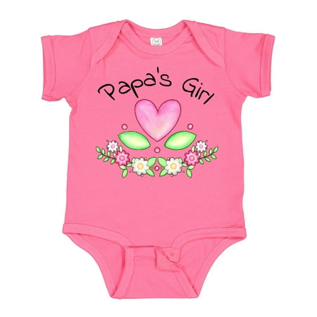 

Inktastic Papa s Girl- Heart Flowers Gift Baby Girl Bodysuit