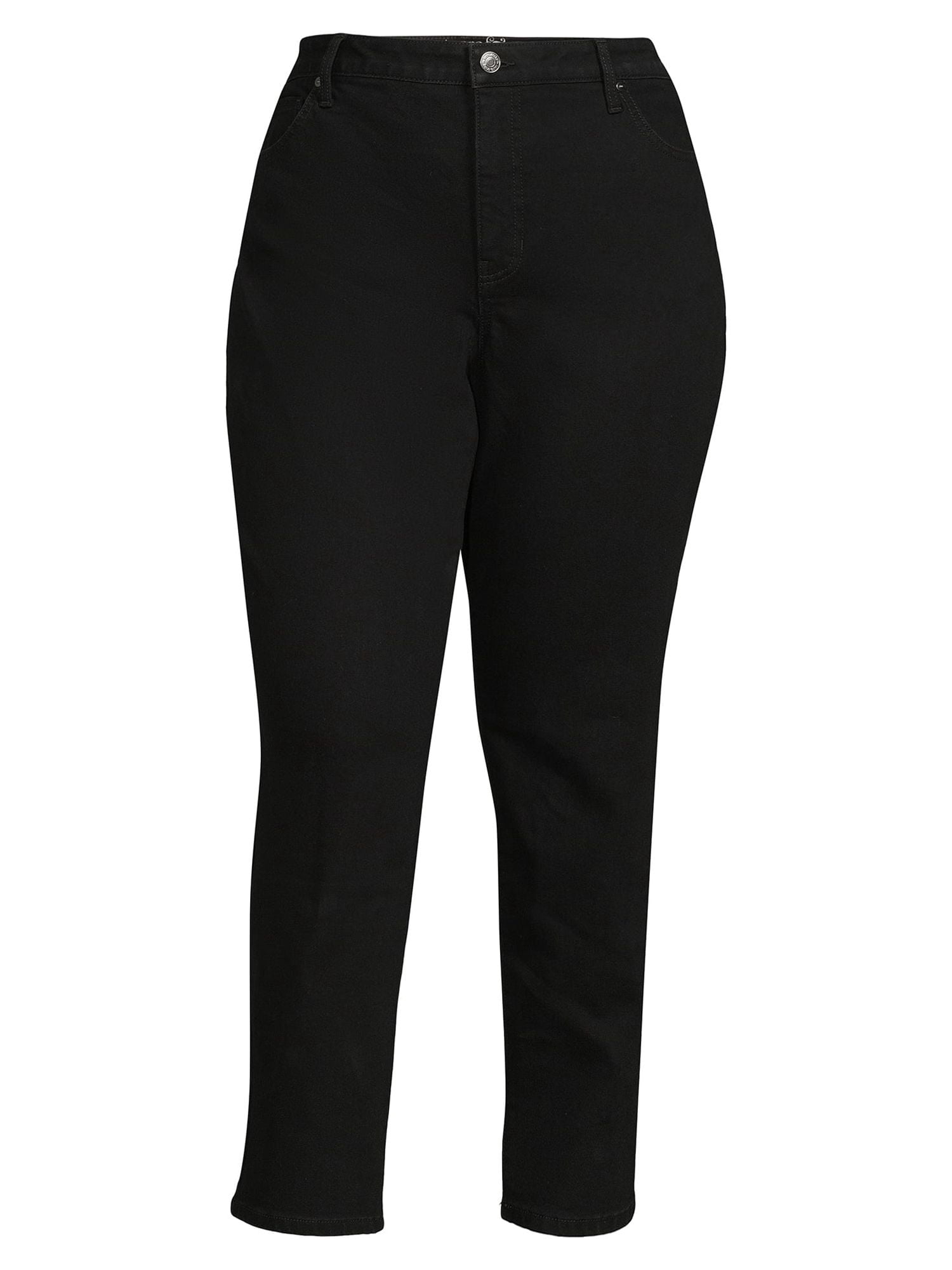 Terra & Sky Women's Plus Size Core Straight Leg Jeans, Available in Regular and Petite