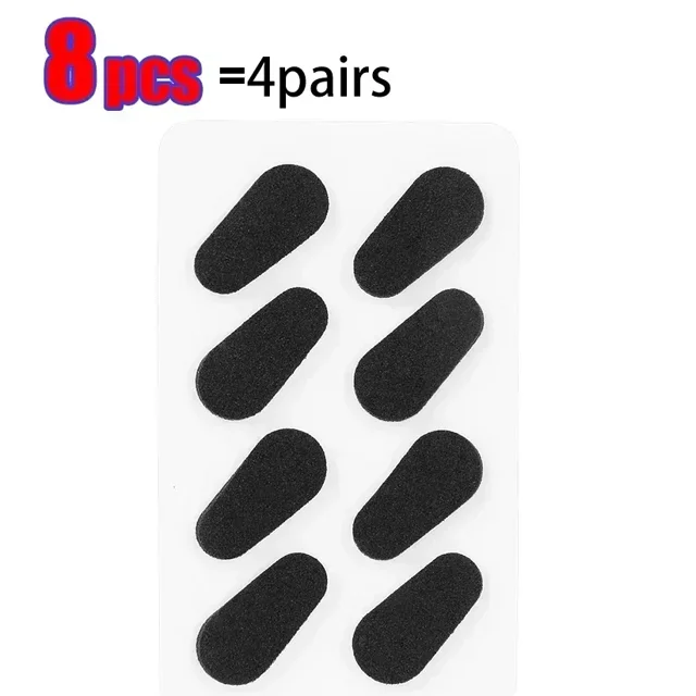 Plaquettes de Nez Autocollantes en Mousse EVA Antidérapantes Réutilisables Mini Forme Ovale Douce Kit d'Accessoires pour Lunettes Noir 8 Pcs