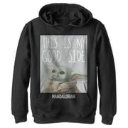 Boy's Star Wars: The Mandalorian The Child This Is My Good Side Pull Over Hoodie Black X Large