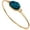 Gold - Blue Green Stone, variant on Simulated Druzy Cuff - Stackable Simple Thin Wire Gold-Tone Bangle Bracelets for Women by Humble Chic NY, Gold-Tone, Oval