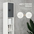 thumbnail image 4 of Kleankin Open Shelves Bathroom Storage Cabinet, Door Cabinets, Toilet Paper Cabinet, Gray, 4 of 9
