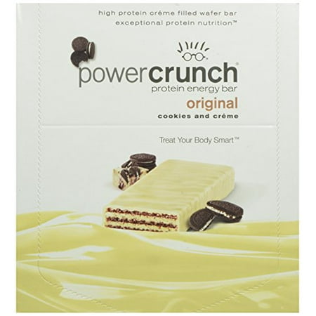 Power Crunch High Protein Energy Snack, Cookies & Creme, 1.4-Ounce Bars (Pack of
