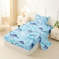 thumbnail image 2 of Erosebridal Kids Boys Dinosaur Twin Sheet Sets, Blue Dino Animal Bedding, 1 Flat Sheet, 1 Fitted Sheet and 1 Pillowcase, 2 of 5