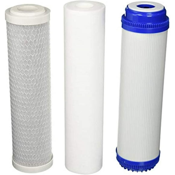 Compatible with F3 10-inch Universal Replacement Filter Set Cartridges for Reverse Osmosis and 3-Stage Water Filtration Systems Sediment, Granular Actived Carbon, and Carbon Block Filters