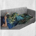thumbnail image 5 of Underwater Soft Flannel Fleece Throw Blanket, Large Group of Fish Swimming Around a Coral Reef in the Ocean, Cozy Plush for Indoor and Outdoor Use, 60" x 80", Dark Sky Blue Multicolor, by Ambesonne, 5 of 5