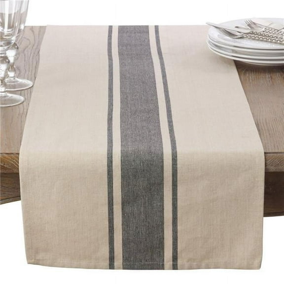 SARO Banded Design Table Runner - Natural