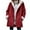 Red, variant on Otntypg Plus Size Winter Coats for Women Plush Thick Warm Long Sleeve Horn Button Down Sherpa Fleece Lined Hooded Jackets Trendy Faux Suede Pea Coat Outerwear with Pockets Blue XXL