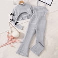 thumbnail image 2 of WXFAZCVU Girls Outfits Trendy Long Sleeved Crop Tops and Loose Sleeveless Jumpsuit Kids Set Size 12 Years, 2 of 4