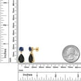 thumbnail image 3 of Gem Stone King 18K Yellow Gold Plated Silver Black Onyx and Blue Created Sapphire Earrings for Women | 7.54 Cttw | Gemstone December Birthstone | Pear Shape 12X8MM, 3 of 4