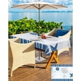 thumbnail image 5 of Nautical Blue Starfish Coastal Coral Rectangle Tablecloth with Zipper,Waterproof Table Cloth with Umbrella Hole Patio Tablecloths for Outdoor Table,Summer Beach Shells Retro Letter Table Cover, 5 of 6