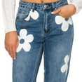 thumbnail image 6 of KHAKI & BLUE Women's Denim Pants High Waisted All-Over Big Flower Printed Mom Jeans Casual Stretch Comfy 79162Z-DM665 MED 3, 6 of 6