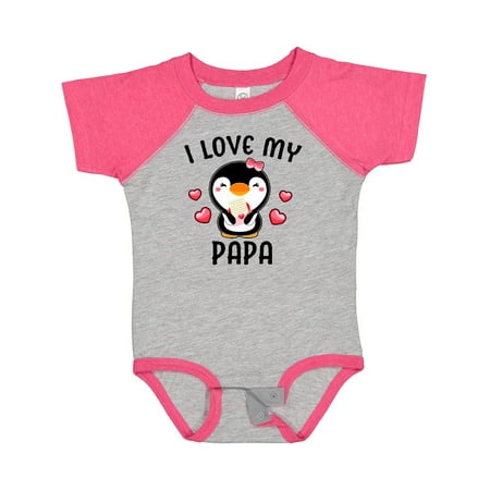 

Inktastic I Love My Papa with Cute Penguin and Hearts Gift Baby Girl Bodysuit