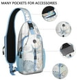 thumbnail image 3 of Vintage Starfish and Seashells Sling Backpack with Mermaid and Anchor Nautical Print, Lightweight Crossbody Daypack with Adjustable Strap, Multiple Compartments for Beach and Seaside Use, 3 of 3