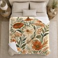 thumbnail image 5 of Printed Flannel Throw Blanket with Rust Autumn Wildflowers Off-White Background, 5 of 9